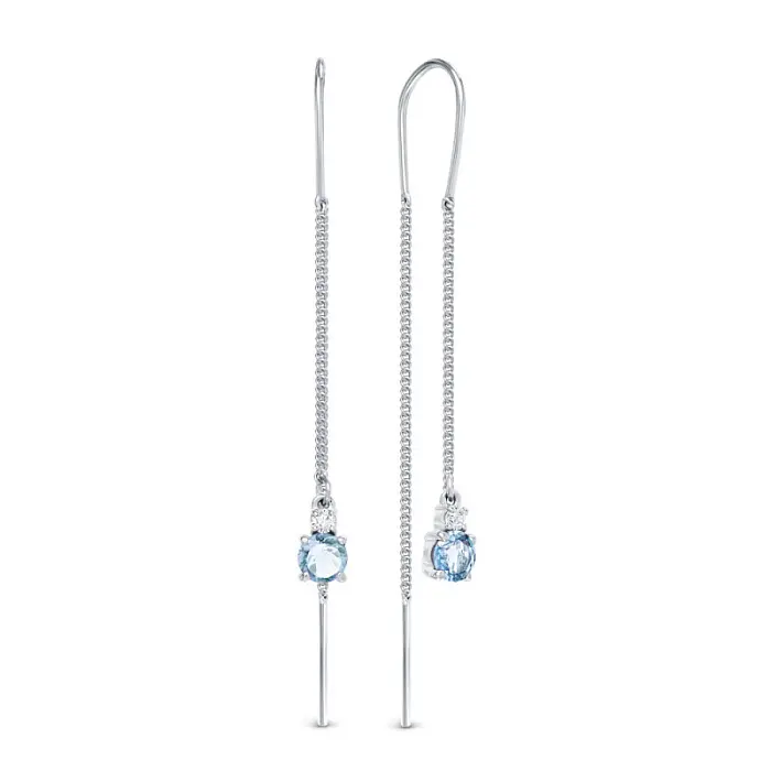 Серьги цепочки из серебра