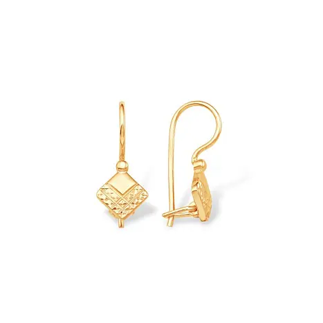 Серьги петельки из красного золота