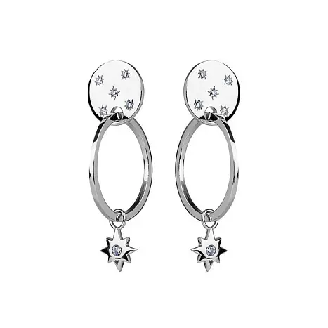 Серьги подвесные из серебра