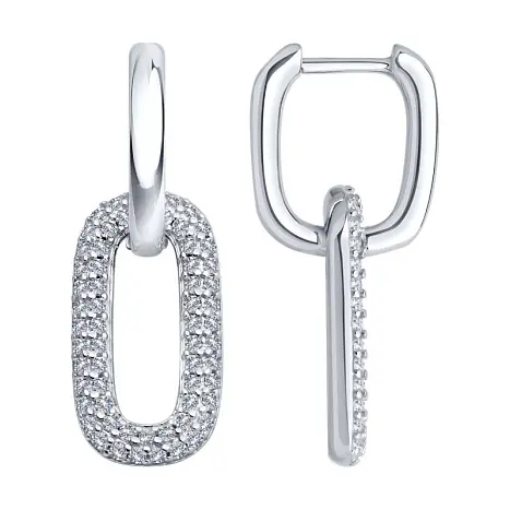 Серьги подвесные из серебра