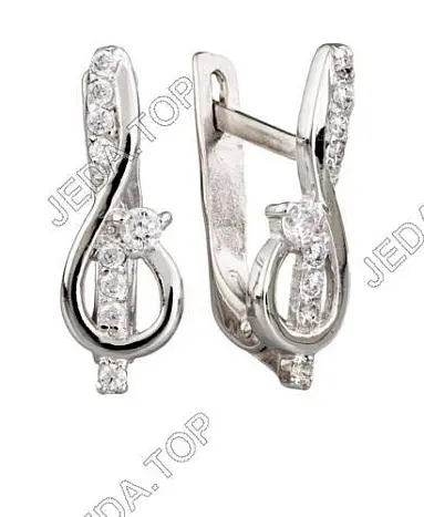 Серьги с английским замком из серебра