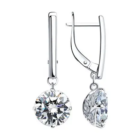 Серьги подвесные из серебра