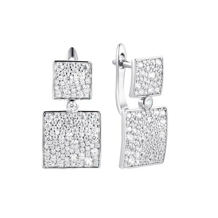 Серьги с английским замком из серебра