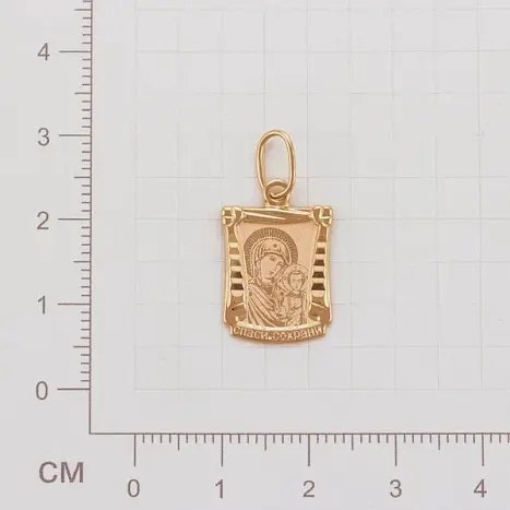 Подвеска икона из красного золота