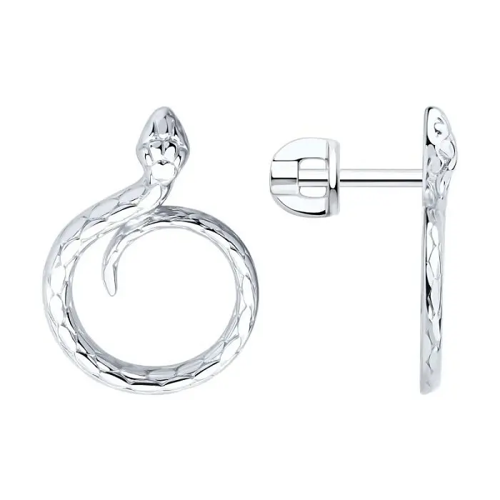 Серьги пуссеты из серебра