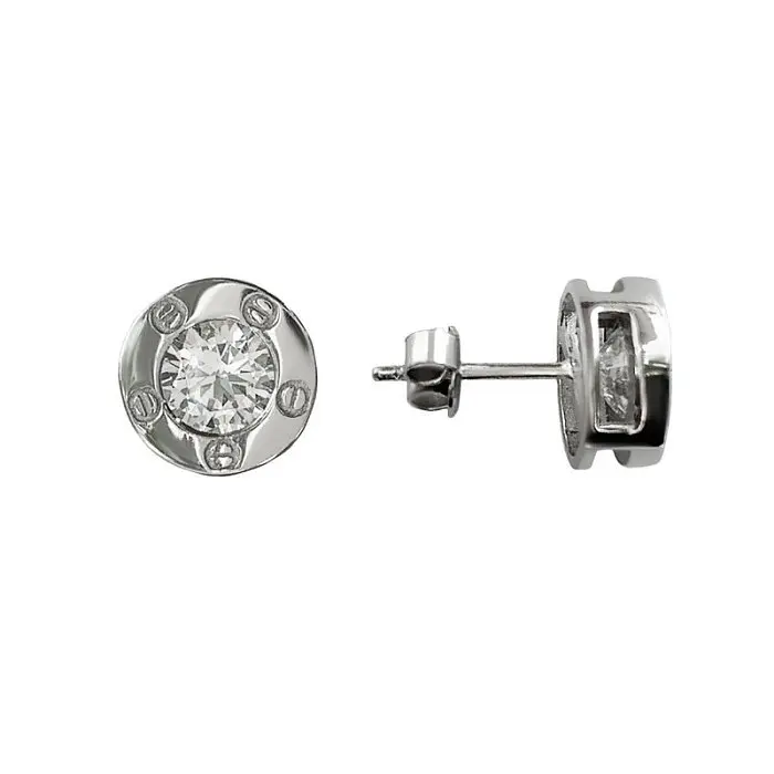 Серьги пуссеты из серебра