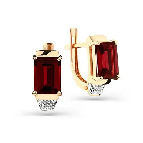 Серьги с английским замком из красного золота