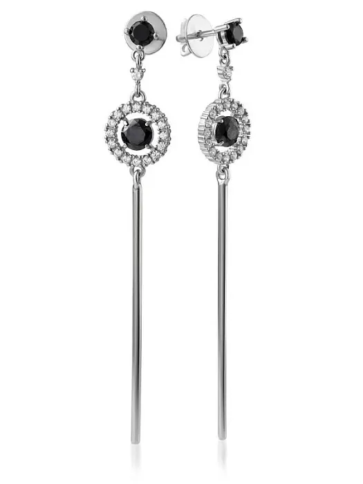 Серьги подвесные из серебра