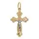 Подвеска крест из комбинированного золота