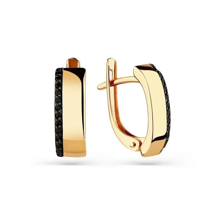 Серьги с английским замком из красного золота