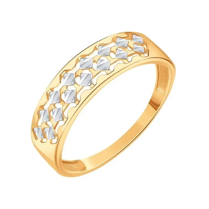 Кольцо декоративное из комбинированного золота