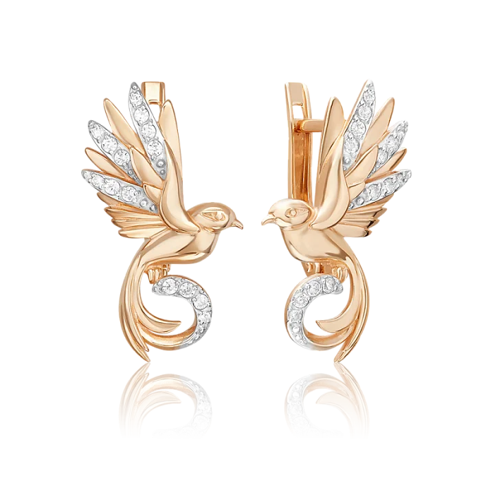 Серьги с английским замком из красного золота