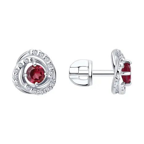 Серьги пуссеты из серебра