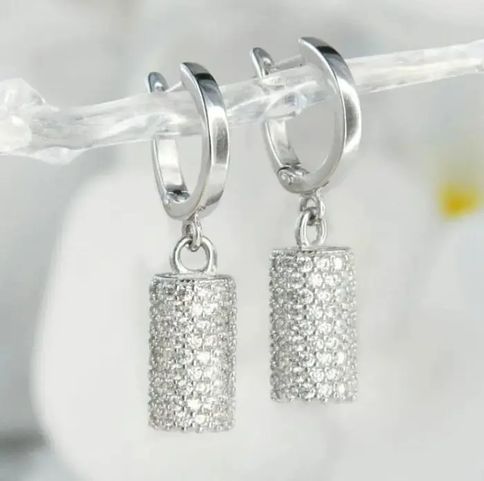 Серьги подвесные из серебра