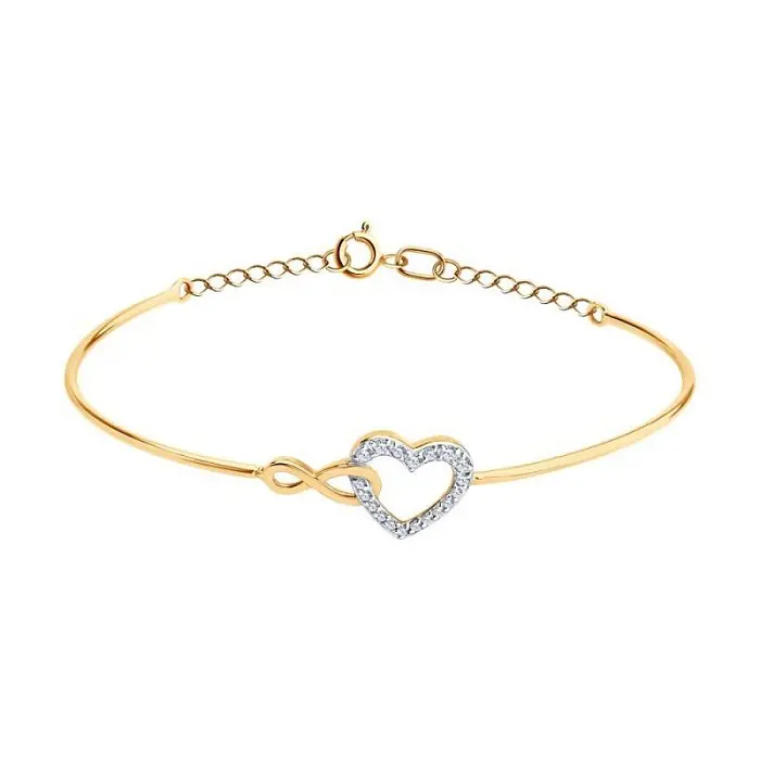 Браслет жесткий из красного золота