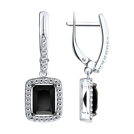 Серьги подвесные из серебра