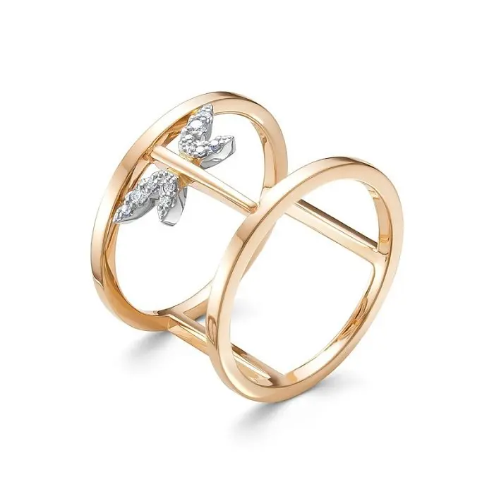 Кольцо декоративное из красного золота