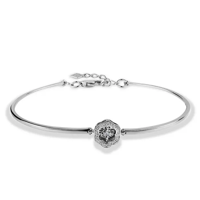 Браслет жесткий из белого золота