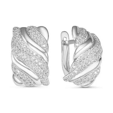 Серьги с английским замком из серебра