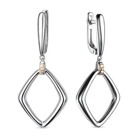 Серьги подвесные из серебра