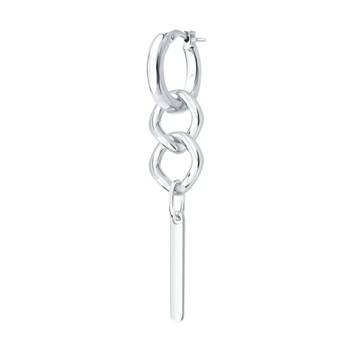 Серьги одиночные из серебра