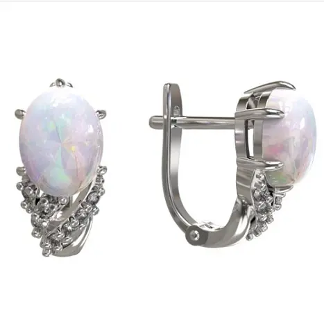Серьги с английским замком из серебра