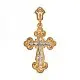 Подвеска крест из комбинированного золота