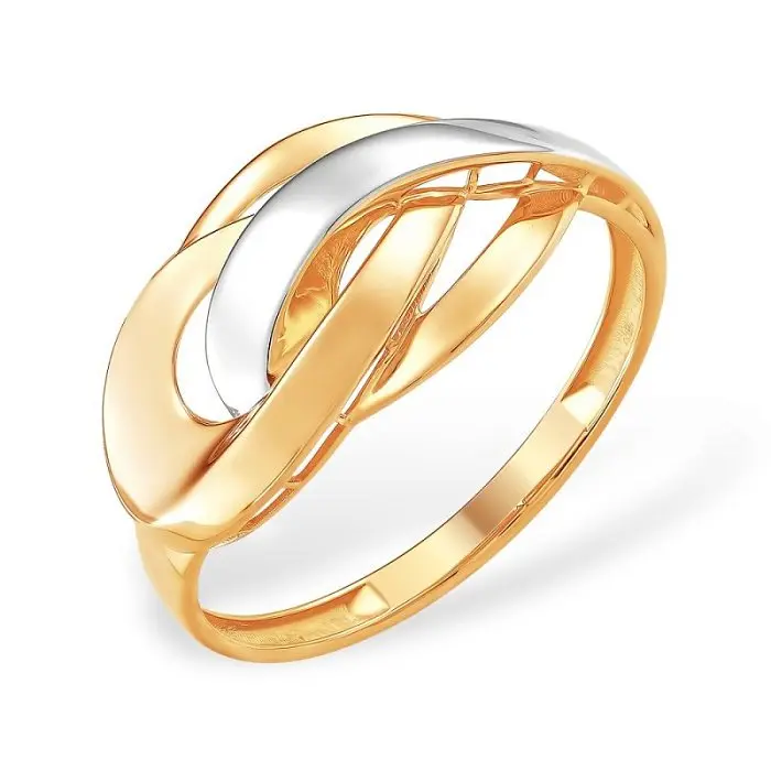 Кольцо декоративное из комбинированного золота