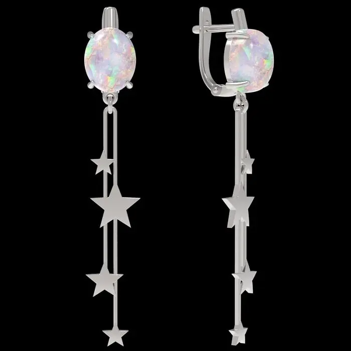 Серьги подвесные из серебра