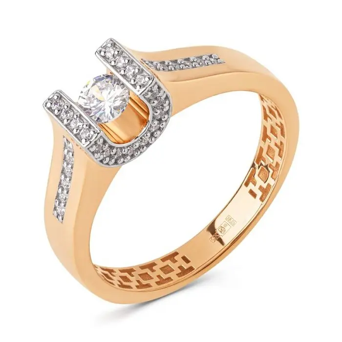 Кольцо декоративное из красного золота