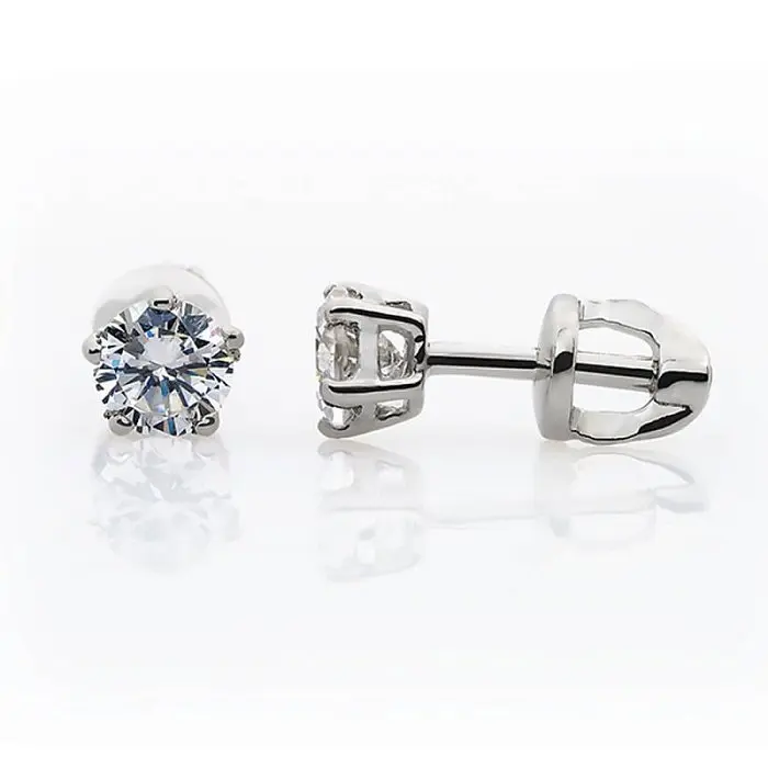 Серьги пуссеты из серебра