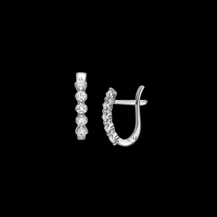 Серьги с английским замком из белого золота