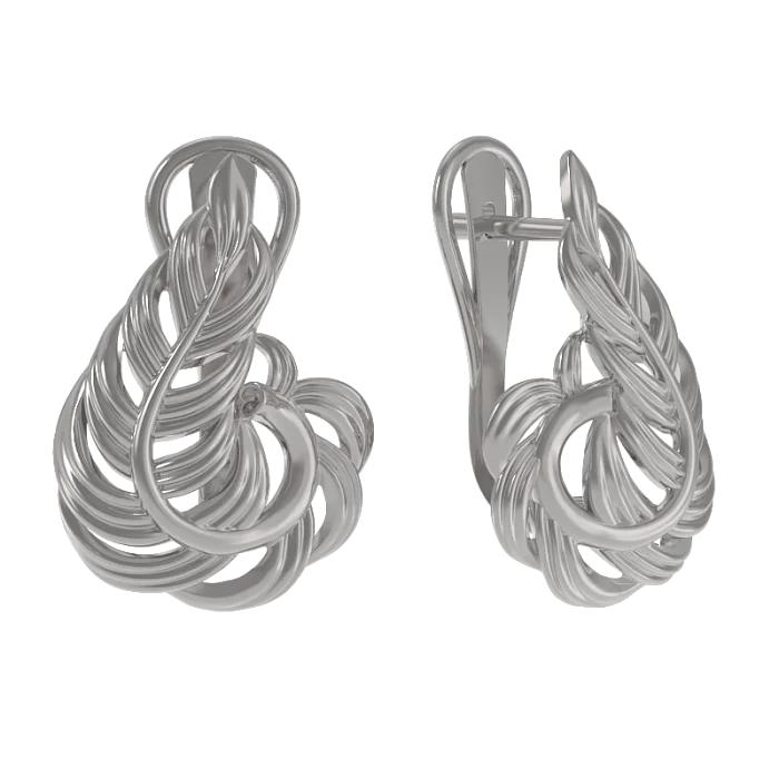 Серьги с английским замком из серебра