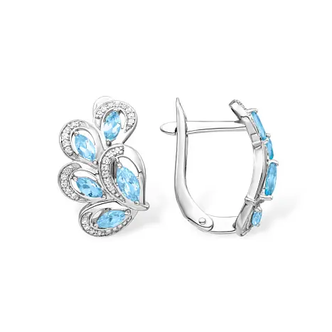 Серьги с английским замком из серебра