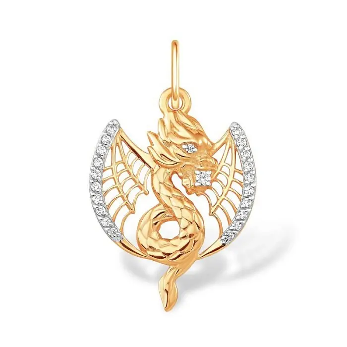 Подвеска декоративная из красного золота