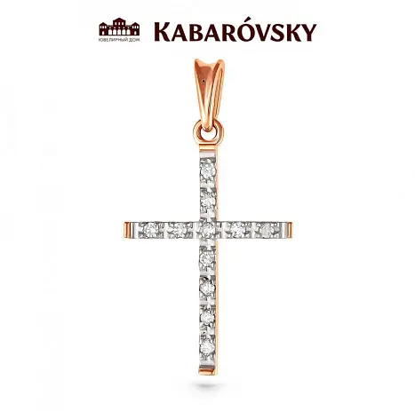Подвеска декоративный крест из красного золота