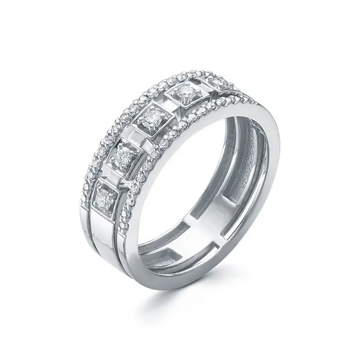 Кольцо декоративное из белого золота