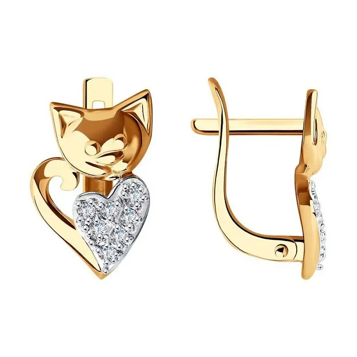 Серьги детские из красного золота