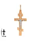 Подвеска крест из комбинированного золота