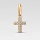 Подвеска декоративный крест из комбинированного золота