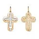Подвеска крест из комбинированного золота