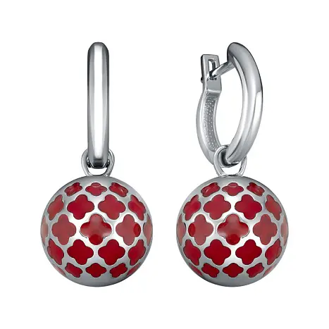 Серьги подвесные из серебра