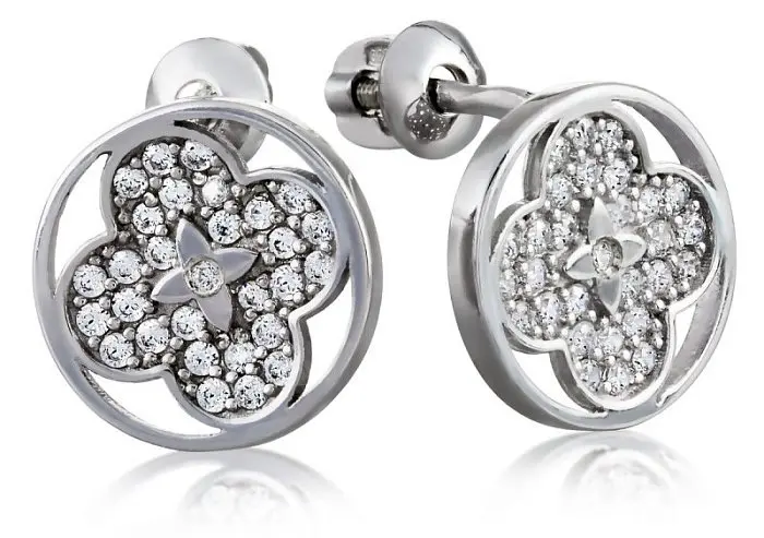 Серьги пуссеты из серебра