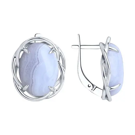 Серьги с английским замком из серебра