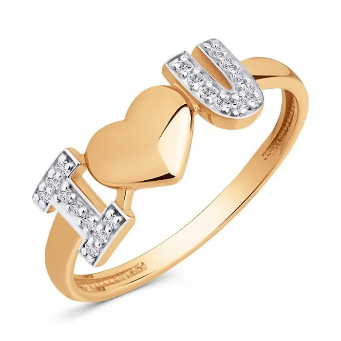 Кольцо декоративное из красного золота