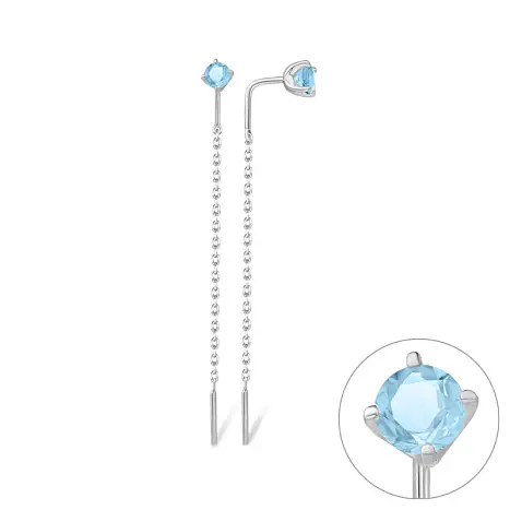 Серьги цепочки из серебра