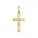 Подвеска крест из комбинированного золота