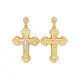 Подвеска крест из комбинированного золота