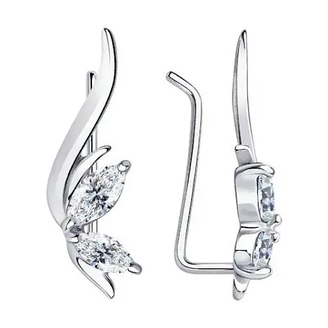 Серьги зажимы из серебра
