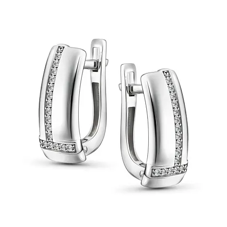 Серьги с английским замком из серебра